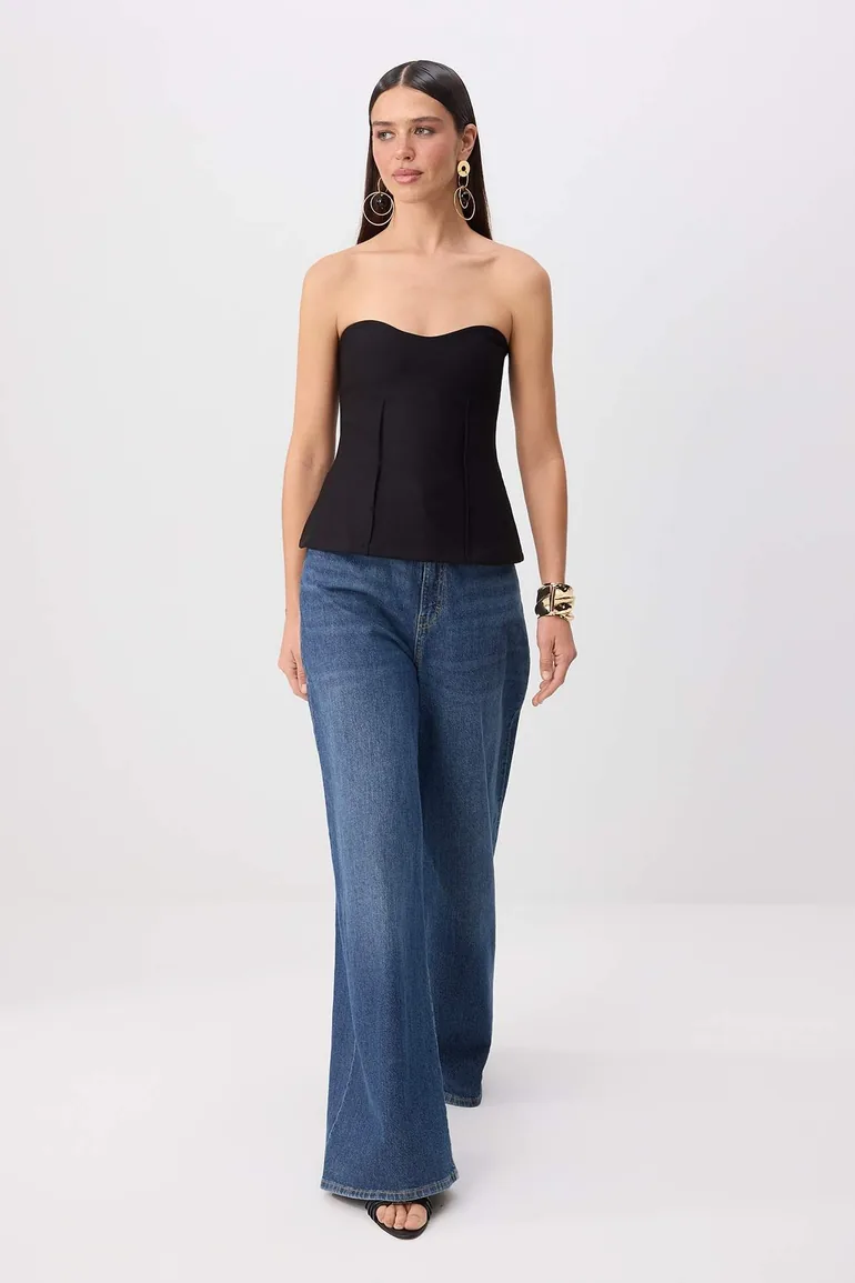 Black Heart Collar Body-Hugging Bustier