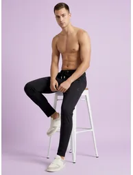 Men Black Regular Fit Solid Track Pants - 5