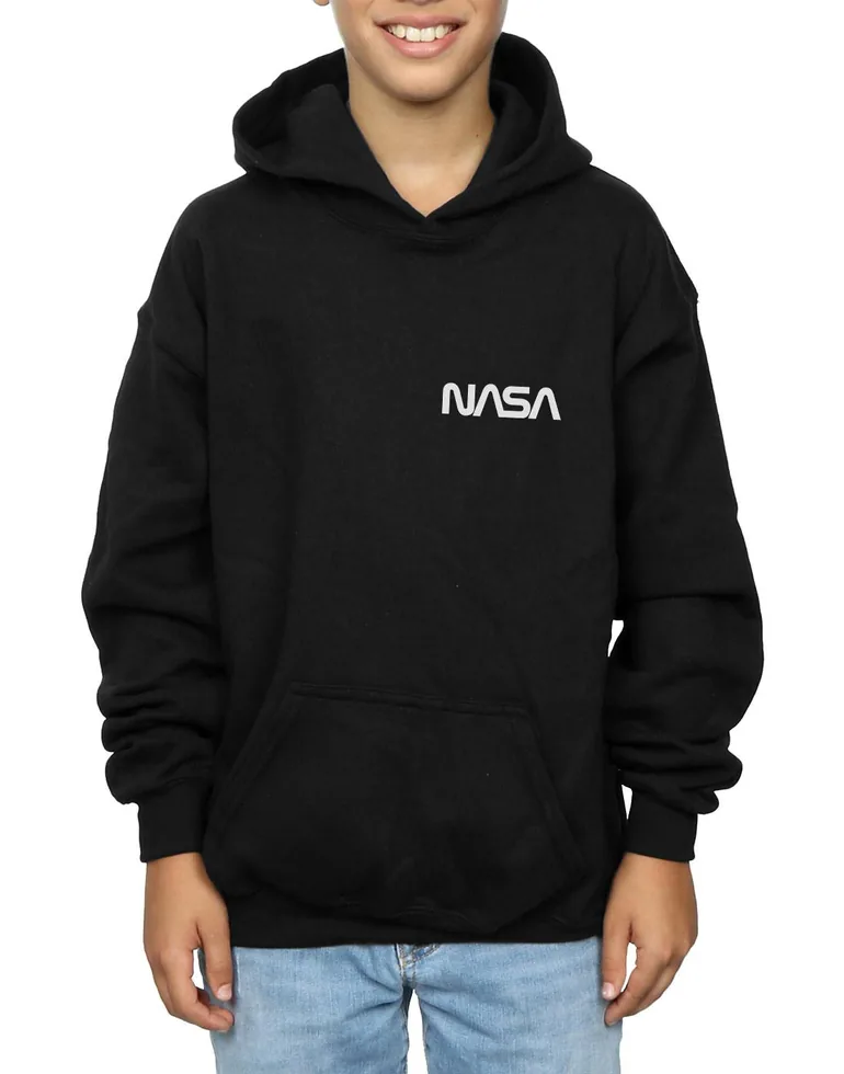 NASA Boys Modern Logo Chest Hoodie - Black - 2