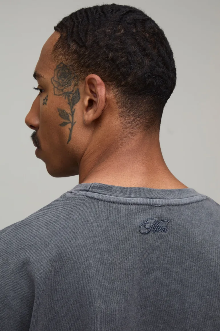 Heavyweight Oversized Washed T-Shirt - washed charcoal - 2