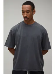 Heavyweight Oversized Washed T-Shirt - washed charcoal