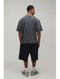 Heavyweight Oversized Washed T-Shirt - washed charcoal - 1