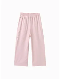 Girls' Utility Pocket Wide Leg Pants - 2