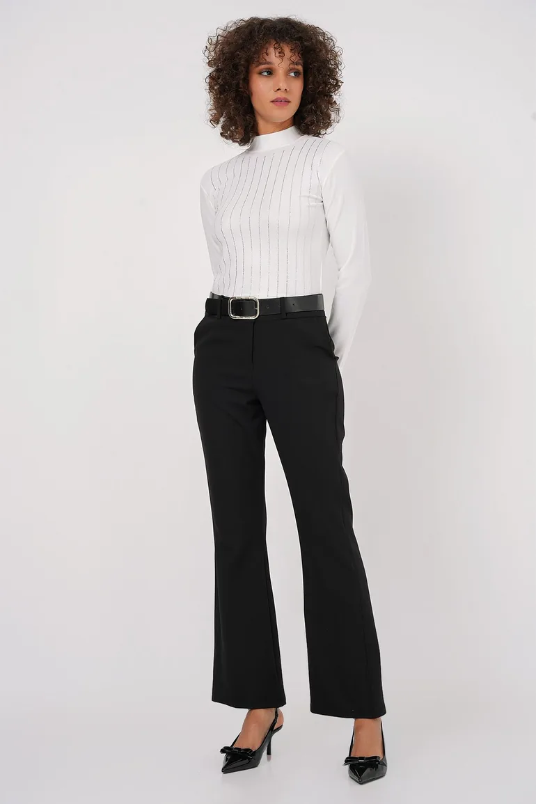 Belted Spanish Leg Trousers