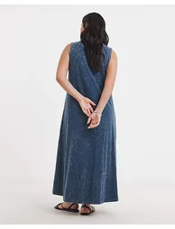 Trapeze Acid Wash Maxi Dress