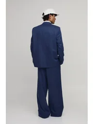 Denim Look Oversized Blazer - navy - 2