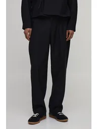 Belted Relaxed Fit Suit Trousers - black - 2