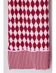 Plum Baklava and Line Patterned Viscose Woven Pajama Set - 4