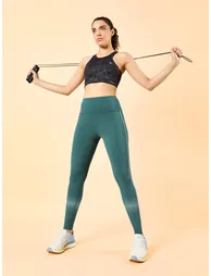 Women Teal Energy Map Printed Leggings - 1