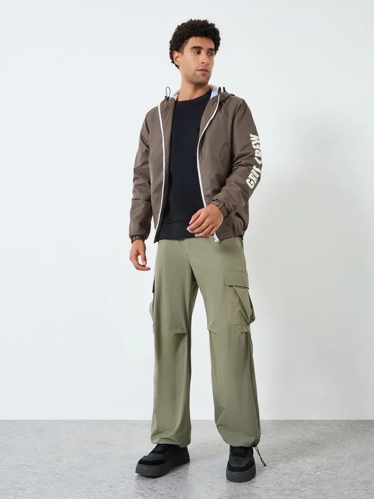 Men Oversized Fit Printed Windcheater Jacket - 1