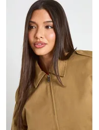 Collared Lightweight Bomber Jacket - taupe - 3