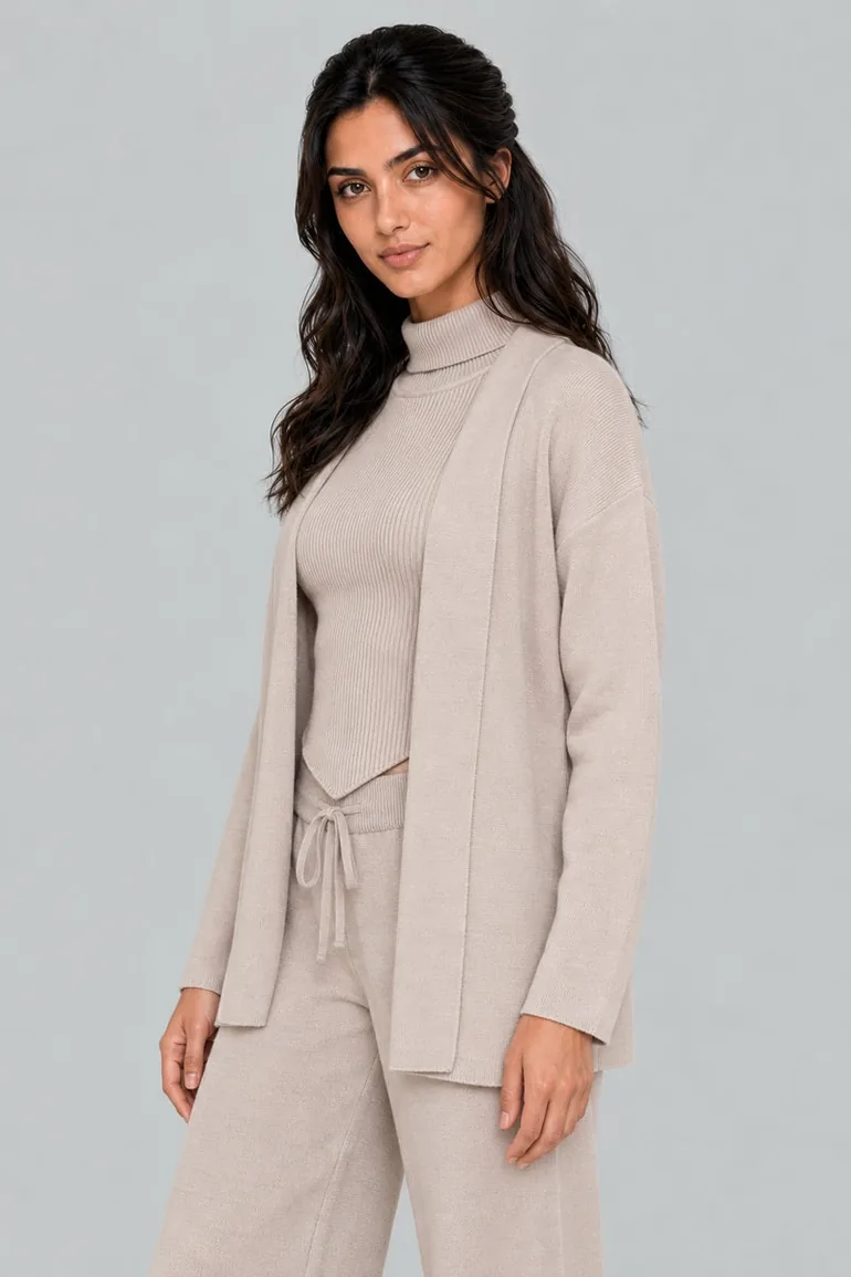 Long Open-Front Cardigan - 1