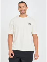 Front Typo and Back Rose Box Print Oversized T-Shirt - 2
