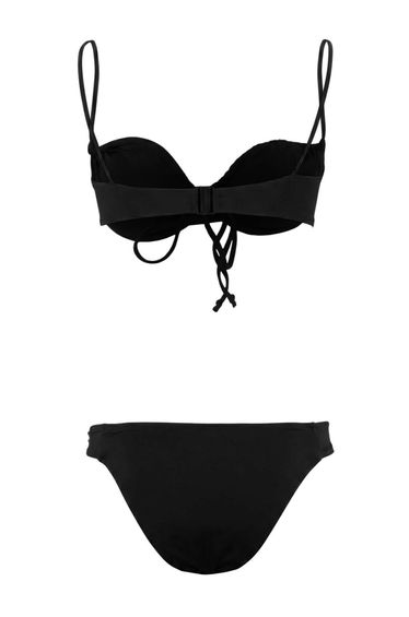Black Balconette Covered Tunnel Brazilian Regular Bikini Set product thumbnail 4