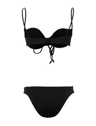 Black Balconette Covered Tunnel Brazilian Regular Bikini Set - 3