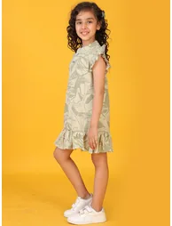 Floral Print Ruffled Sleeve Mini Dress - 3