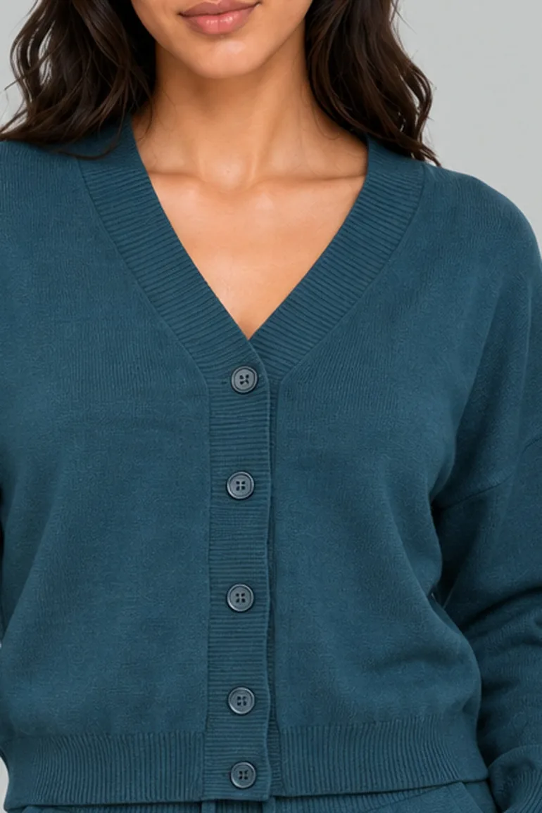 V-Neck Button-Front Cardigan - 3