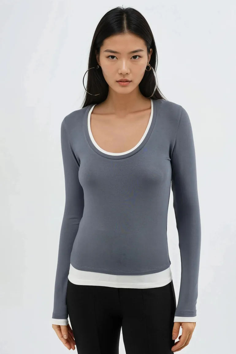 BUSEM Contrast Binding Long Sleeve - 5