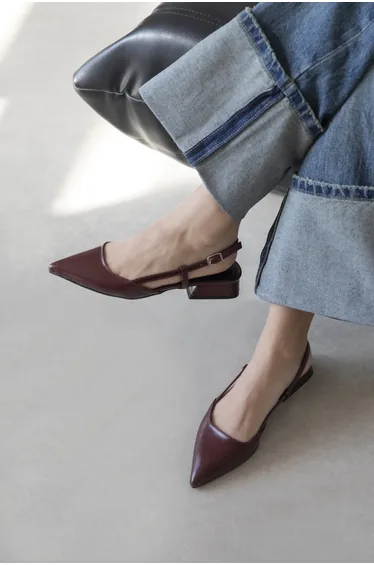 Chrest Women's Heeled Crinkled Leather Shoes