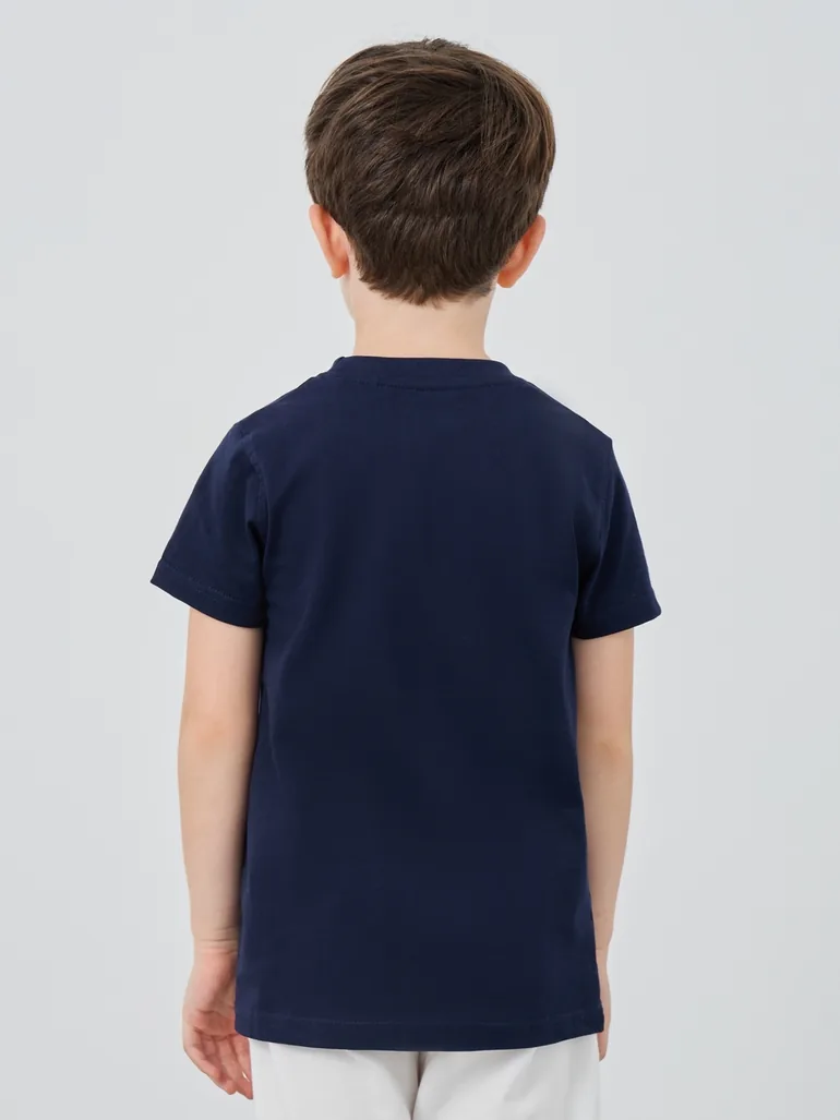 Graphic Print Round Neck T-Shirt - 4