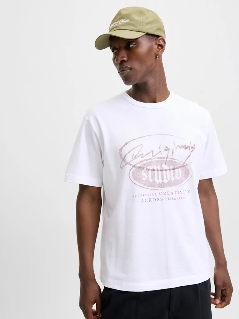 White Cotton Logo Print T-Shirt - 2