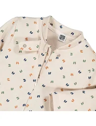 Graphic Print Fleece Sleepsuit in Cotton Mix - 1