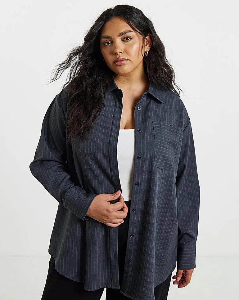 Oversized Pinstripe Shirt - 1