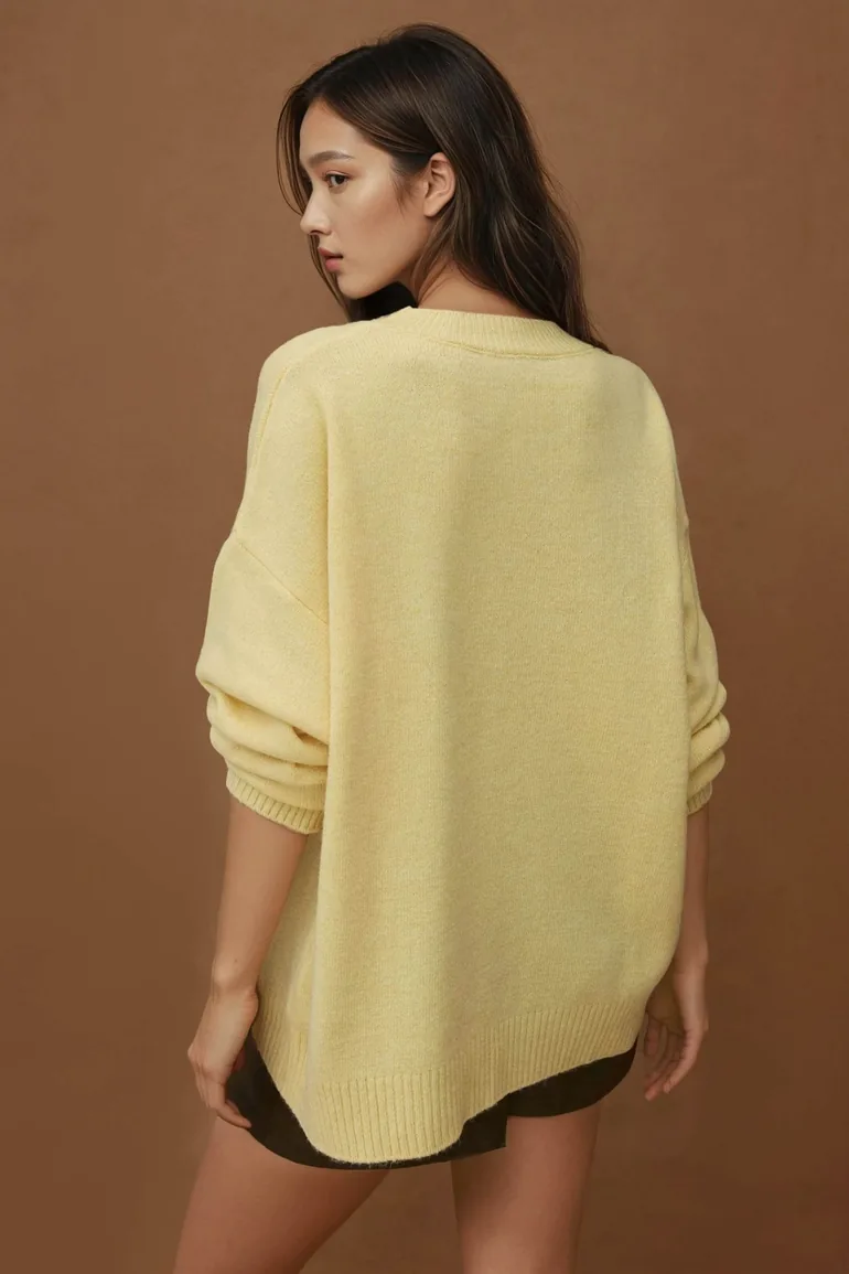 Cozy Crew Neck Knit Sweater - 2