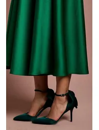 Kittie Satin Back Bow Pointed High Stiletto Heel Court Shoes - 1