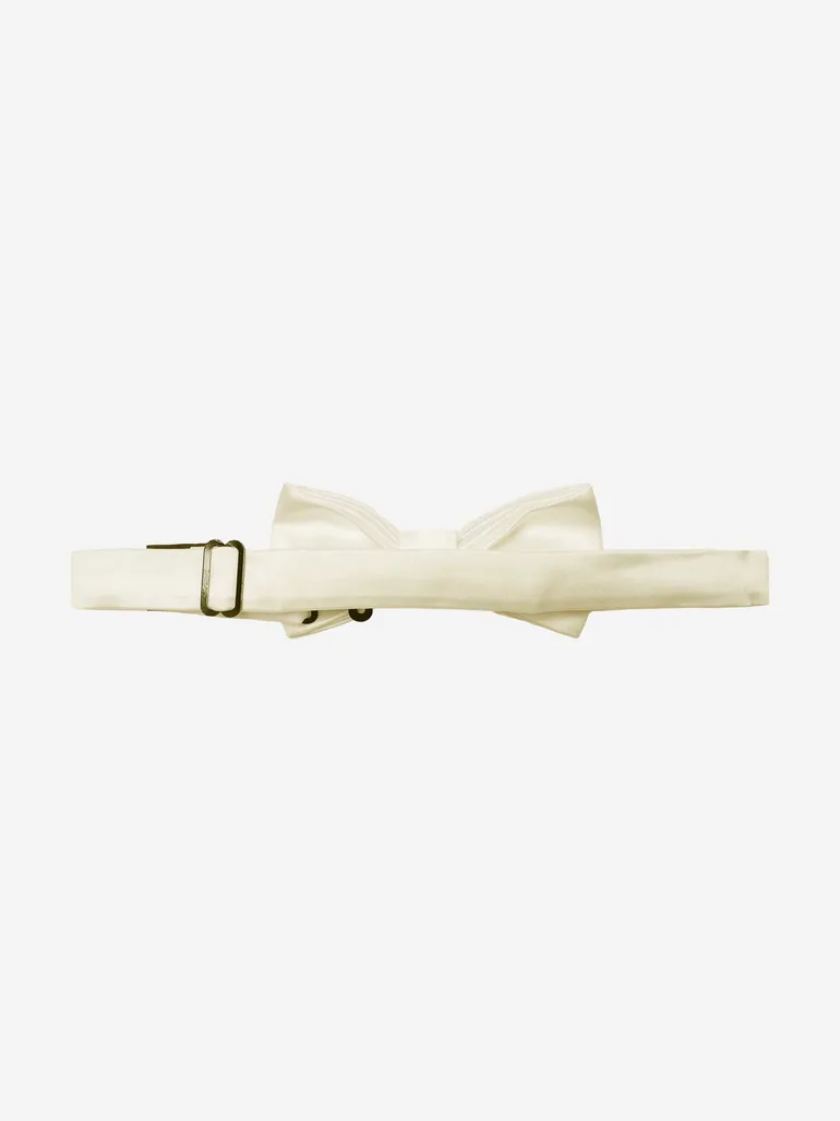 Romano Boys Satin Bow Tie in White - 1