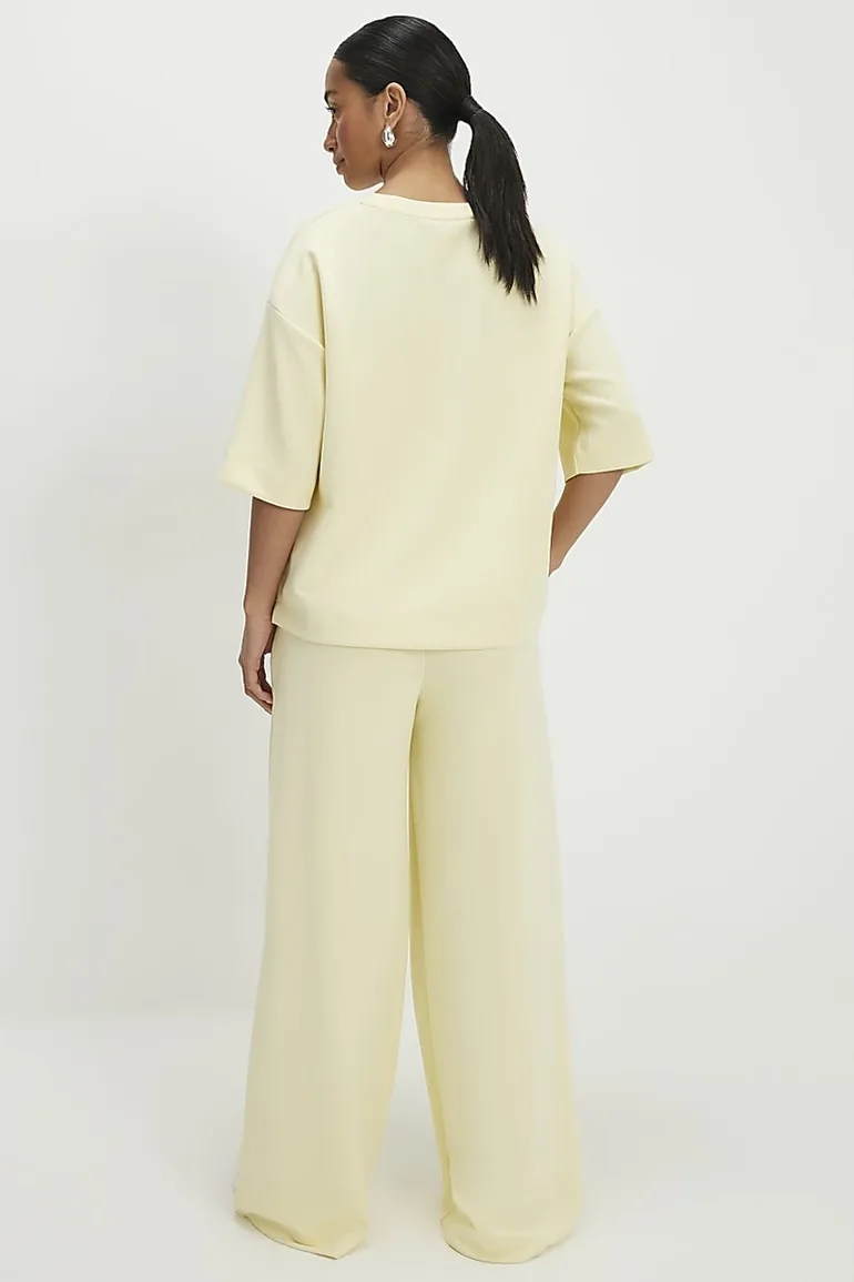 Petite Yellow Premium Wide Leg Joggers - 2