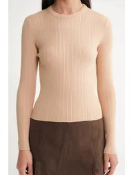 Mixray Soft Textured Ribbed Fitted Top - 4