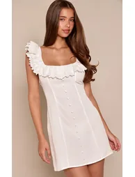 White Broderie Detail Mini Dress