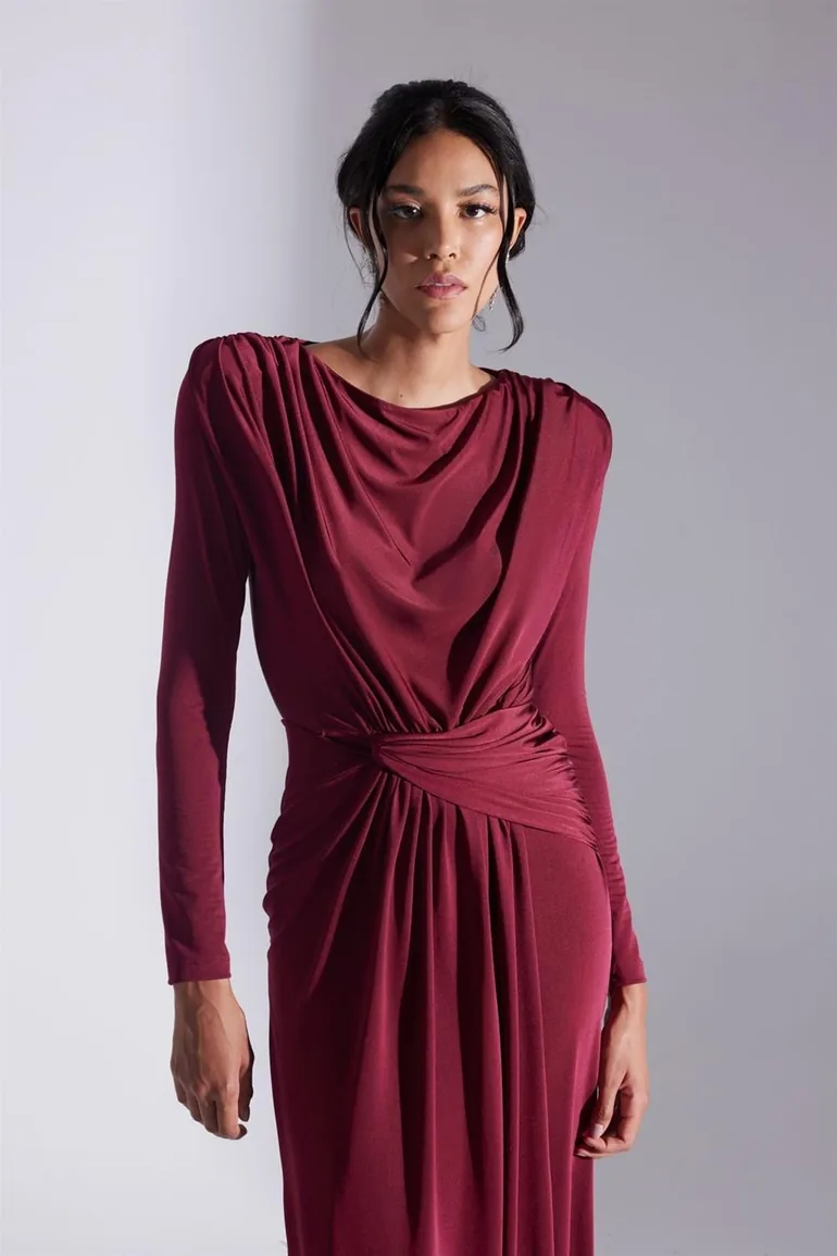 Hailey Draped Long Dress - 3