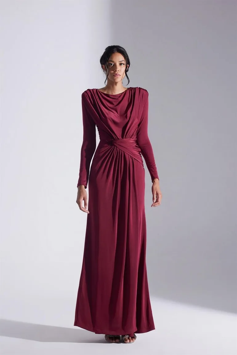 Hailey Draped Long Dress