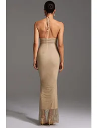 Lacava Sleeveless Halter Flowers Maxi Dress - 1