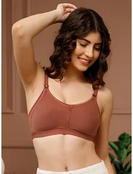 Brown Feeding Non-Padded Non-Wired Full Coverage Bra