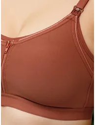 Brown Feeding Non-Padded Non-Wired Full Coverage Bra - 5