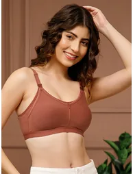 Brown Feeding Non-Padded Non-Wired Full Coverage Bra - 2