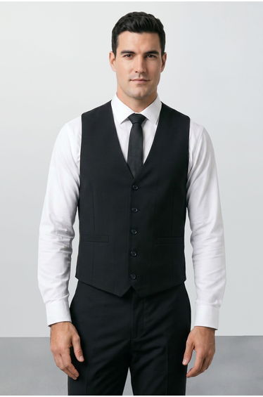 Plus & Tall Black Essential Suit Waistcoat product thumbnail 2