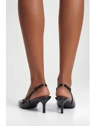 Wide Fit Slingback Court Shoes - black - 1