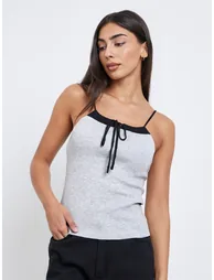 2-Piece Ribbed Knit Cardigan with Cami - 2