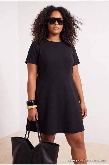 Black Woven Plus Size Dress product thumbnail 2