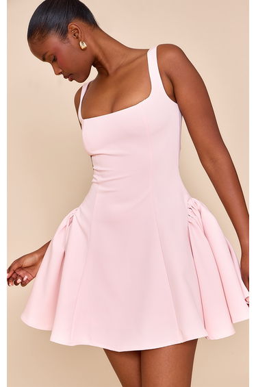 Pale Pink Woven Square Neck Shift Dress product thumbnail 4