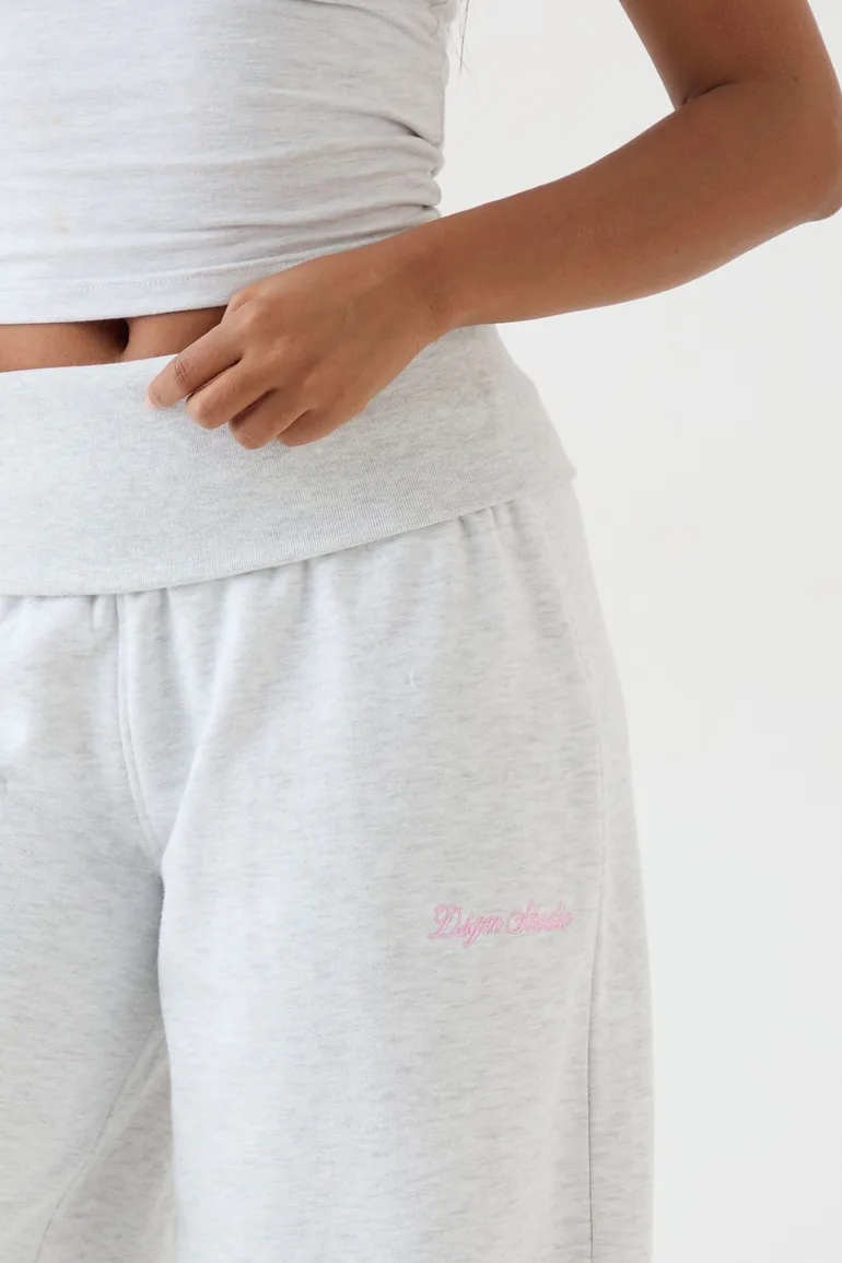 DSGN Studio Lightweight Mid Rise Fold Over Waistband Jogger - ash grey - 3