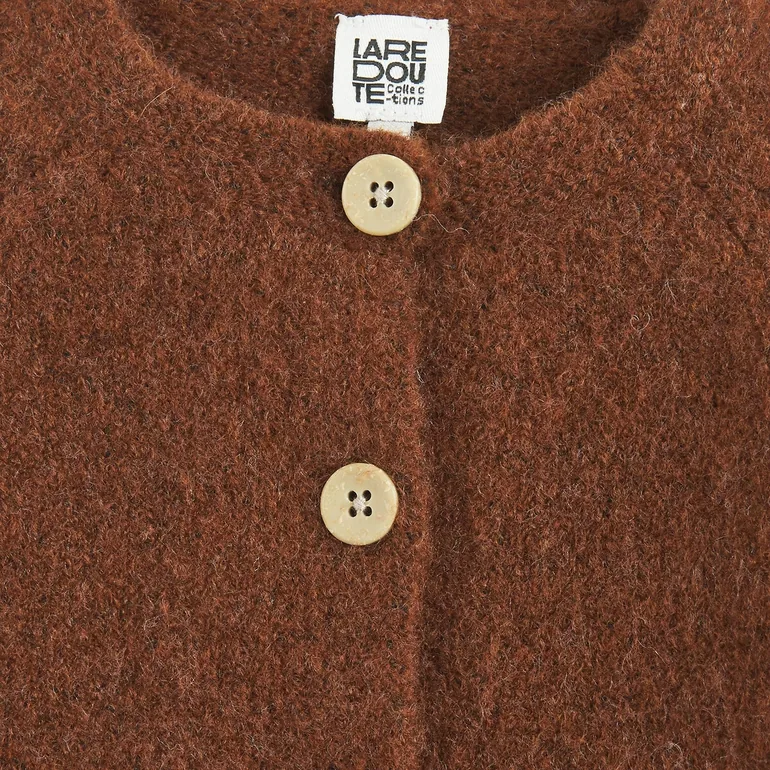 Soft, Chunky Knit Crew Neck Cardigan - 1