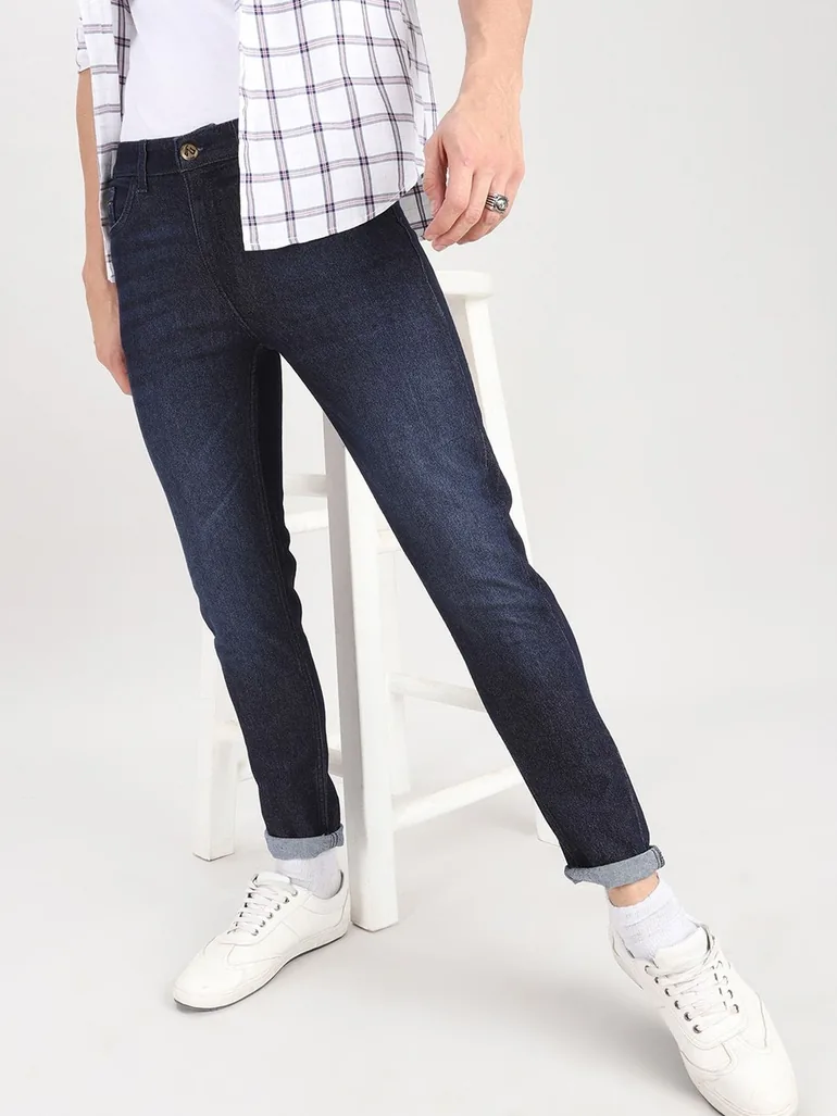 Men Low Rise Slim Fit Solid Jeans - 1