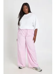 Plus Pinstripe Trouser - pink