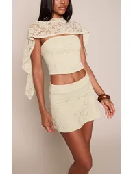 Sage Lace Flippy Mini Skirt Co-ord - 1