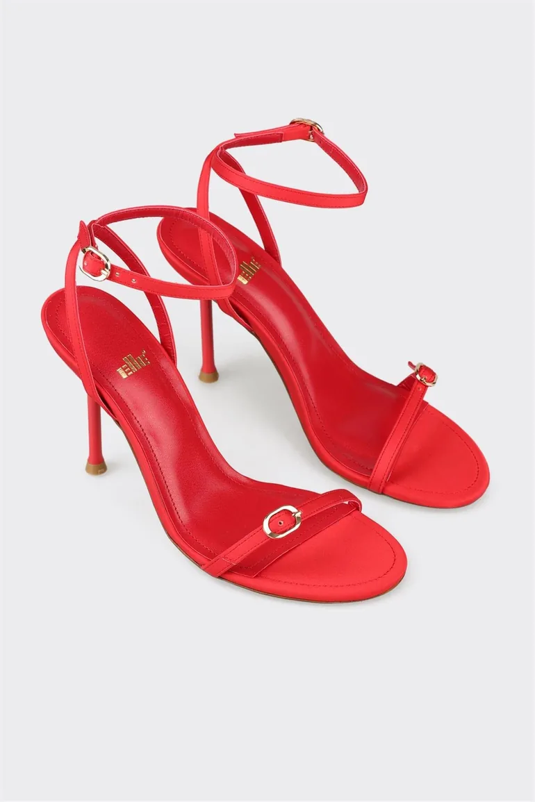 Red Women's Heeled Sandals - 1